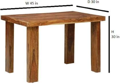 2 Seater Sheesham Wood Dining Table with Chairs - Image 4