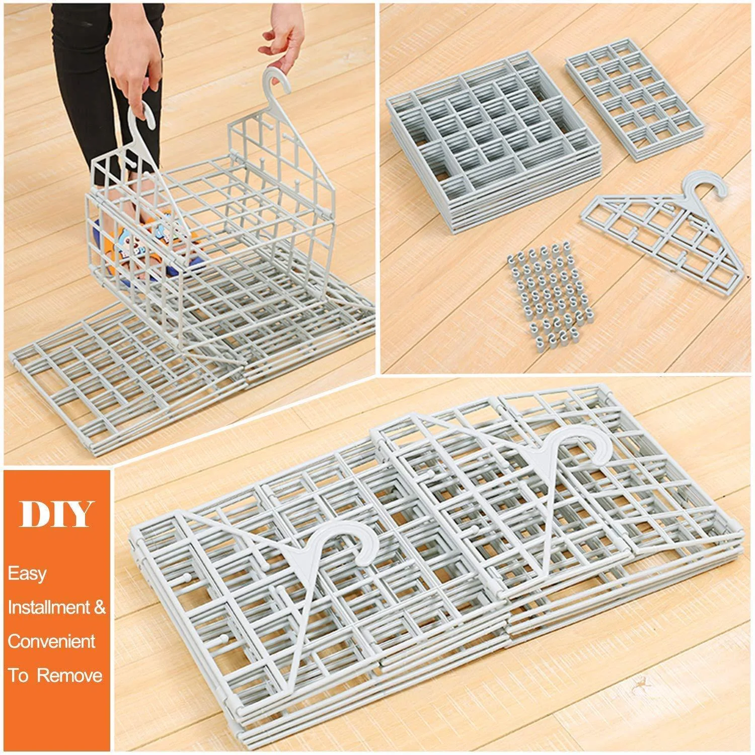 5 Layer Folding Clothes Storage Hanging Wardrobe Shelves - Image 2