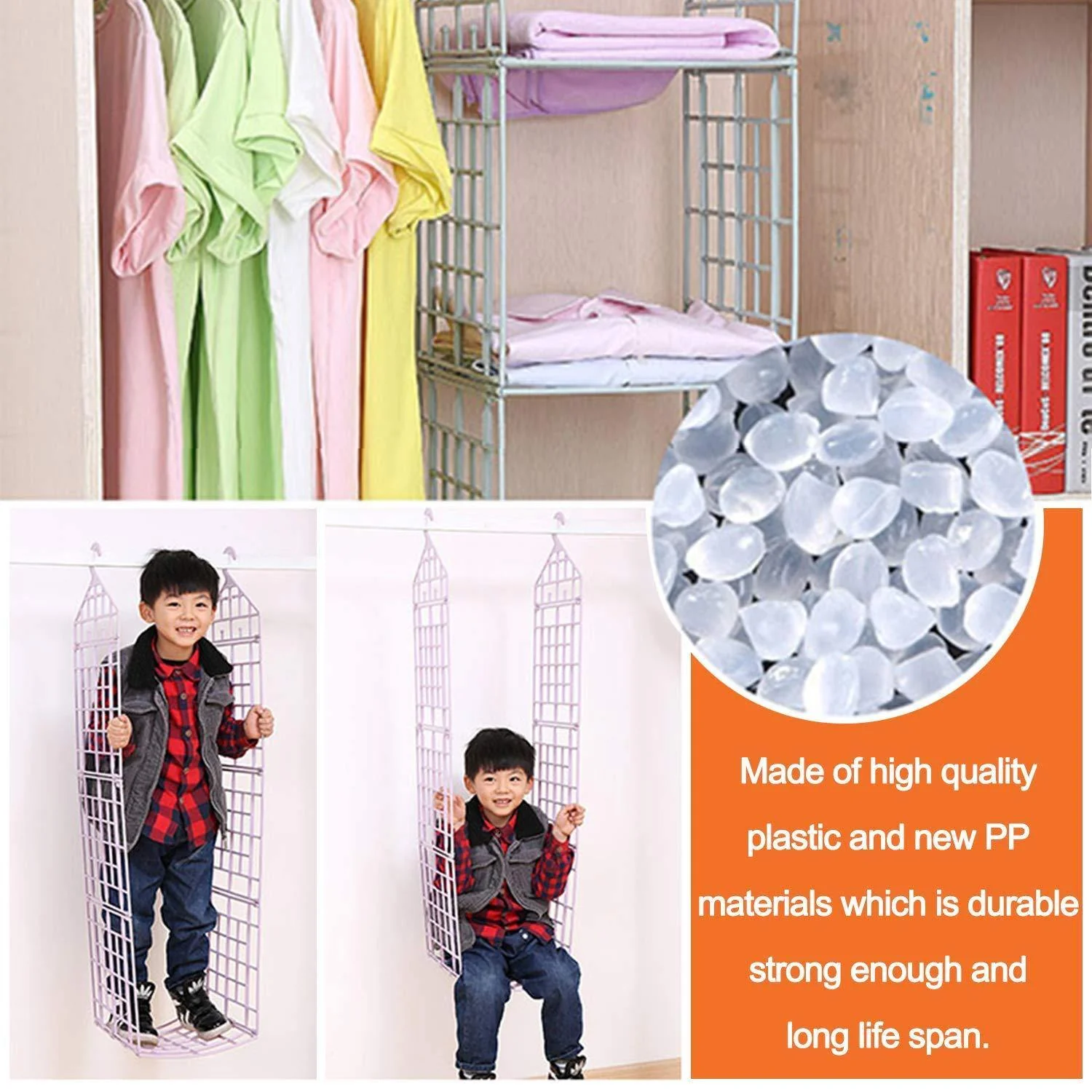 5 Layer Folding Clothes Storage Hanging Wardrobe Shelves - Image 3