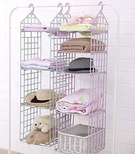 5 Layer Folding Clothes Storage Hanging Wardrobe Shelves - Image 5