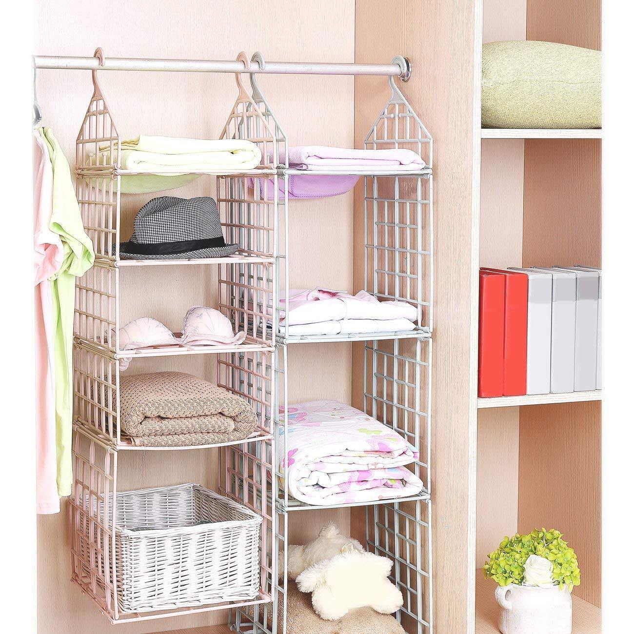 5 Layer Folding Clothes Storage Hanging Wardrobe Shelves - Image 7