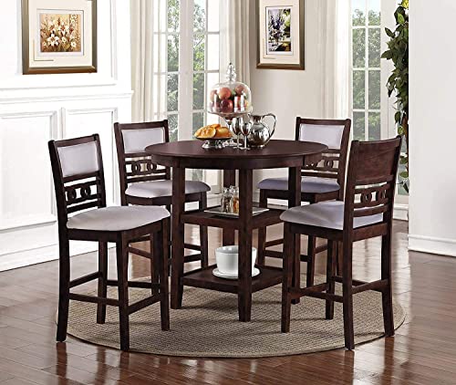 5-Piece Round Counter Height Set with 1 Dining Table and 4 Chairs