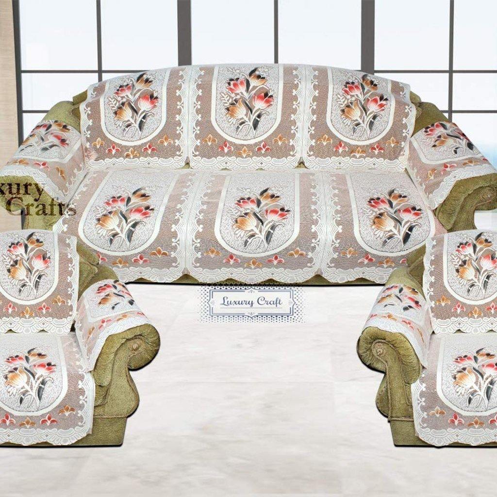 5 Seater Sofa and Chair Cover with 6 Pcs arms Net Sofa Cover Set