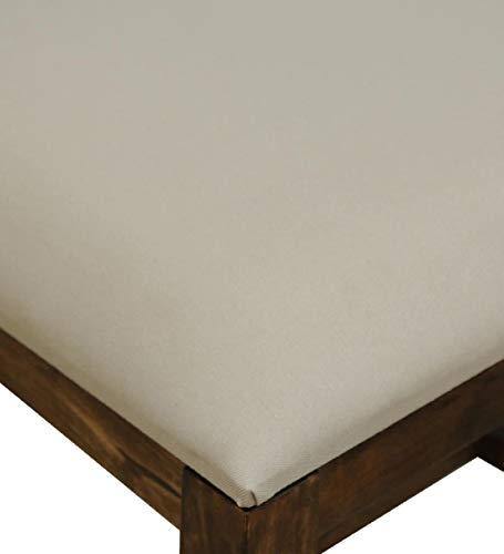 Solid Wooden 6 Seater Dining Table with 6 Chairs: Teak Finish - Image 3