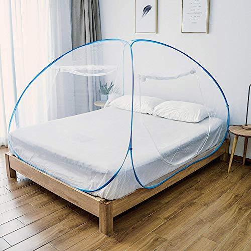 Adofo Foldable Mosquito Net Double Bed + King Size + Queen Size - for Baby, Kids Adult Protection (White Net)