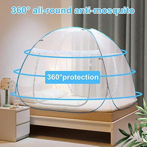 Adofo Foldable Mosquito Net Double Bed + King Size + Queen Size - for Baby, Kids Adult Protection (White Net) - Image 4