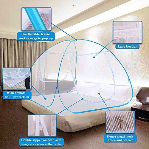 Adofo Foldable Mosquito Net Double Bed + King Size + Queen Size - for Baby, Kids Adult Protection (White Net) - Image 7