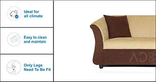 Adorn India Acura 3 Seater Sofa (Brown & Beige) - Image 3