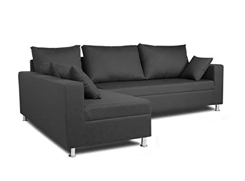 Adorn India Straight Line L Shape Sofa (Left Side Handle)(Dark Grey) - Image 5