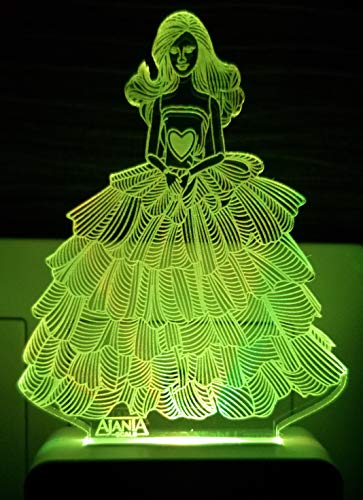 AEON METAL STICKER 3D Barbie Girl's Night Lamp Code 2022 (Multicolour, Small)