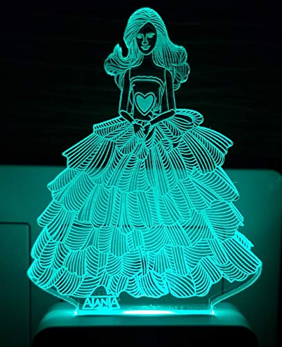 AEON METAL STICKER 3D Barbie Girl's Night Lamp Code 2022 (Multicolour, Small) - Image 6