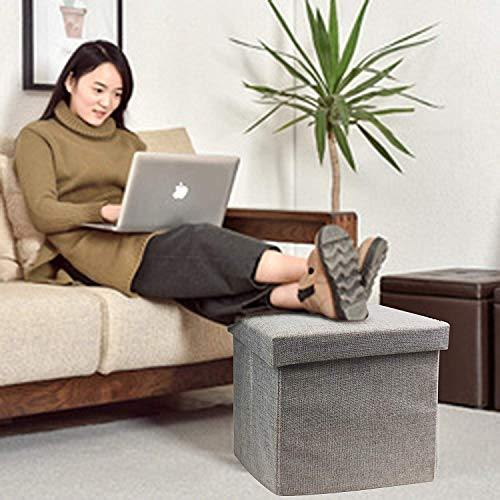 Almand Living Foldable Storage Bins Box Ottoman Bench Container Organizer with Cushion Seat Lid, Cube,Multi Colour(30X30X30 cm) (1 pcs) - Image 6