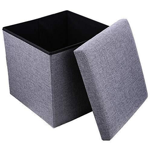 Almand Living Foldable Storage Bins Box Ottoman Bench Container Organizer with Cushion Seat Lid, Cube,Multi Colour(30X30X30 cm) (1 pcs) - Image 8