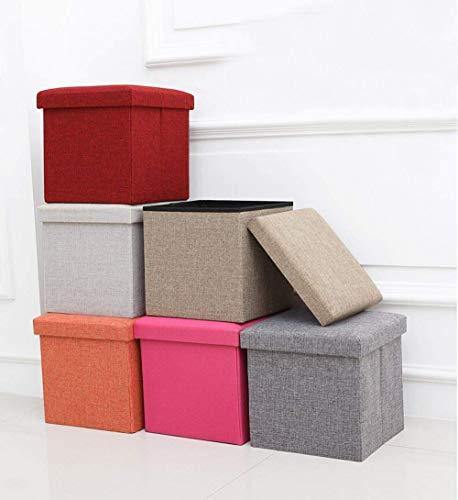 Almand Living Foldable Storage Bins Box Ottoman Bench Container Organizer with Cushion Seat Lid, Cube,Multi Colour(30X30X30 cm) (1 pcs) - Image 9