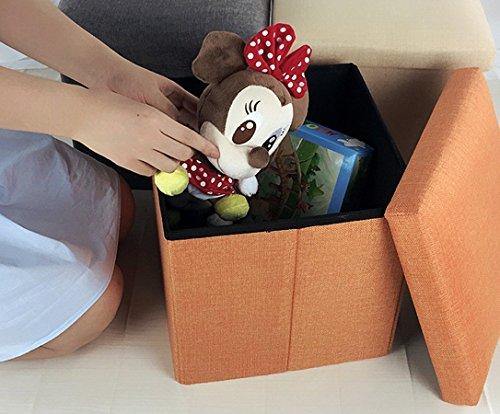Almand Portable & Foldable Laundry Box Cum Sitting Stool Folding Attractive Prints Pouffe/Sitting Stool/Stool/pouffes for Living Room/Puffy Stool (12" L×12" W ×12" H)(1 pcs) - Image 2
