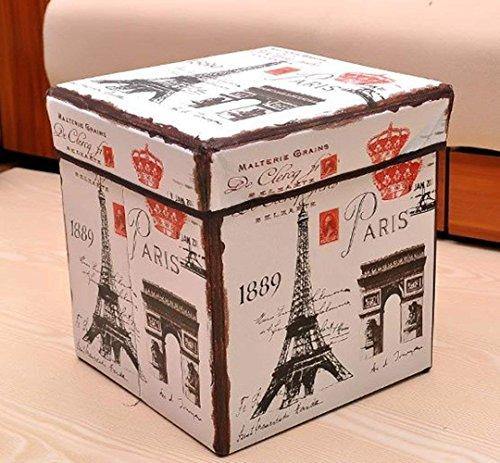 Almand Portable & Foldable Laundry Box Cum Sitting Stool Folding Attractive Prints Pouffe/Sitting Stool/Stool/pouffes for Living Room/Puffy Stool (12" L×12" W ×12" H)(1 pcs) - Image 4