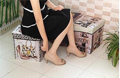 Almand Portable & Foldable Laundry Box Cum Sitting Stool Folding Attractive Prints Pouffe/Sitting Stool/Stool/pouffes for Living Room/Puffy Stool (12" L×12" W ×12" H)(1 pcs) - Image 6