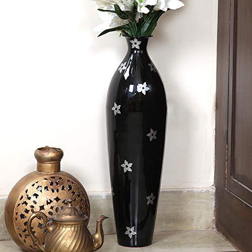 Alnico Decor Metal Flower Vase (Black_26 Inch)
