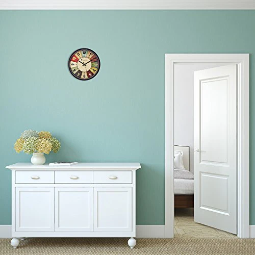 Amazon Brand - Solimo 12-inch Wall Clock - Classic Roulette (Silent Movement, Black Frame) - Image 4