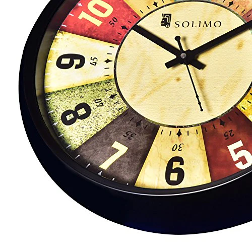 Amazon Brand - Solimo 12-inch Wall Clock - Classic Roulette (Silent Movement, Black Frame) - Image 5