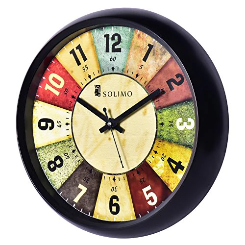 Amazon Brand - Solimo 12-inch Wall Clock - Classic Roulette (Silent Movement, Black Frame) - Image 6