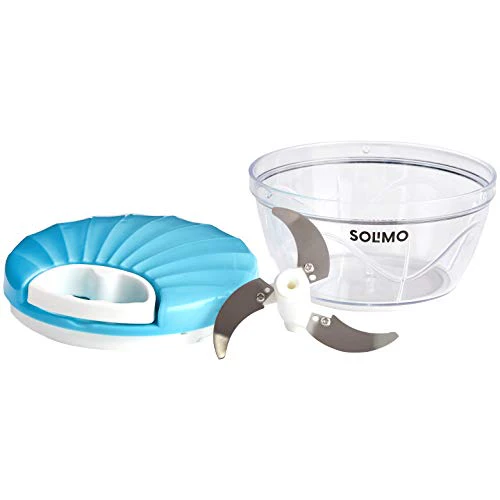 Amazon Brand - Solimo 500 ml Large Vegetable Chopper with 3 Blades, Blue - Image 6