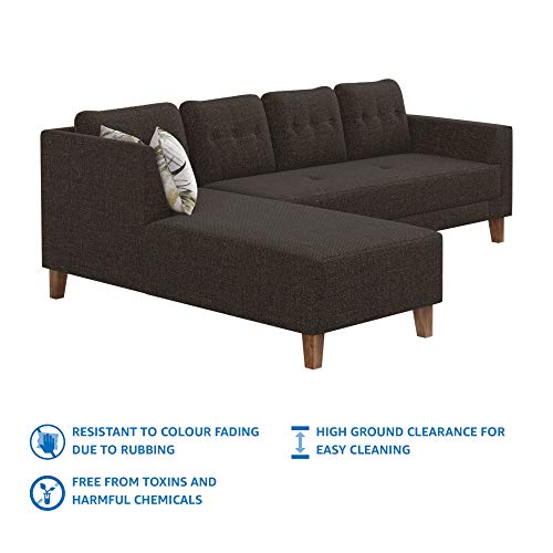 Amazon Brand - Solimo Alen six Seater LHS L Shape Sofa Set (Brown) - Image 6