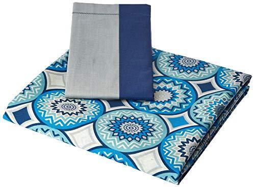 Amazon Brand - Solimo Bubble Bounty 144 TC 100% Cotton Single Bedsheet with 1 Pillow Covers, Blue - Image 3