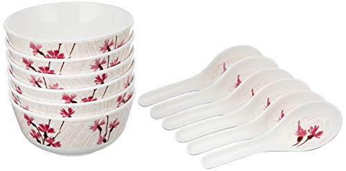 Amazon Brand - Solimo Classico Set of 6 Melamine soup bowls with spoons (11.5 cm) - Image 6