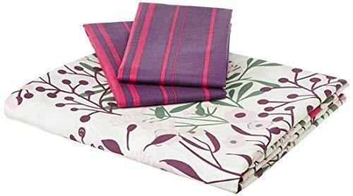 Amazon Brand - Solimo Fresh Ferns 144 TC 100% Cotton Double Bedsheet with 2 Pillow Covers, Violet - Image 5