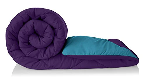 Amazon Brand - Solimo Microfibre Reversible Comforter, Double (Deep Purple and Ocean Blue, 200 GSM)