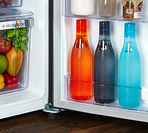 Amazon Brand - Solimo Plastic Fridge Bottle Set (3 pieces, 1L, Checkered pattern, Multicolour) - Image 4
