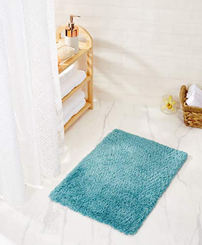 Amazon Brand - Solimo Premium Anti-Slip Microfibre Bathmat - 80cm x 50cm, Dusty Turquoise - Image 3