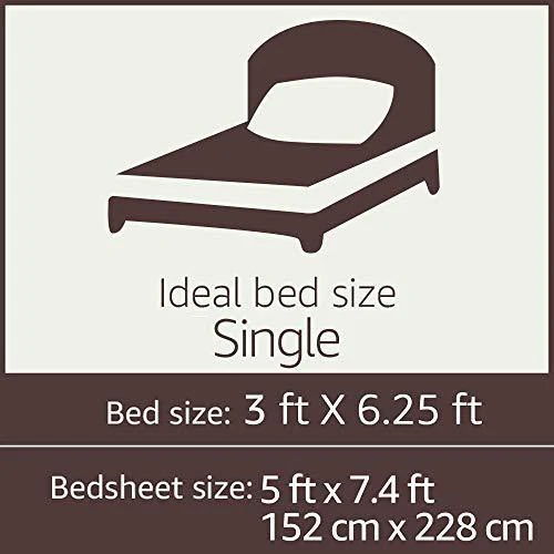 Amazon Brand - Solimo Solid 144 TC 100% Cotton Single Bedsheet with 1 Pillow Cover, Off-White - Image 4