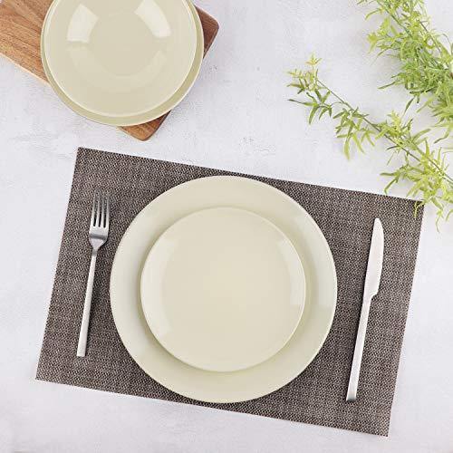 AmazonBasics 18-Piece Stoneware Dinnerware Set - Cream, Service for 6 - Image 6
