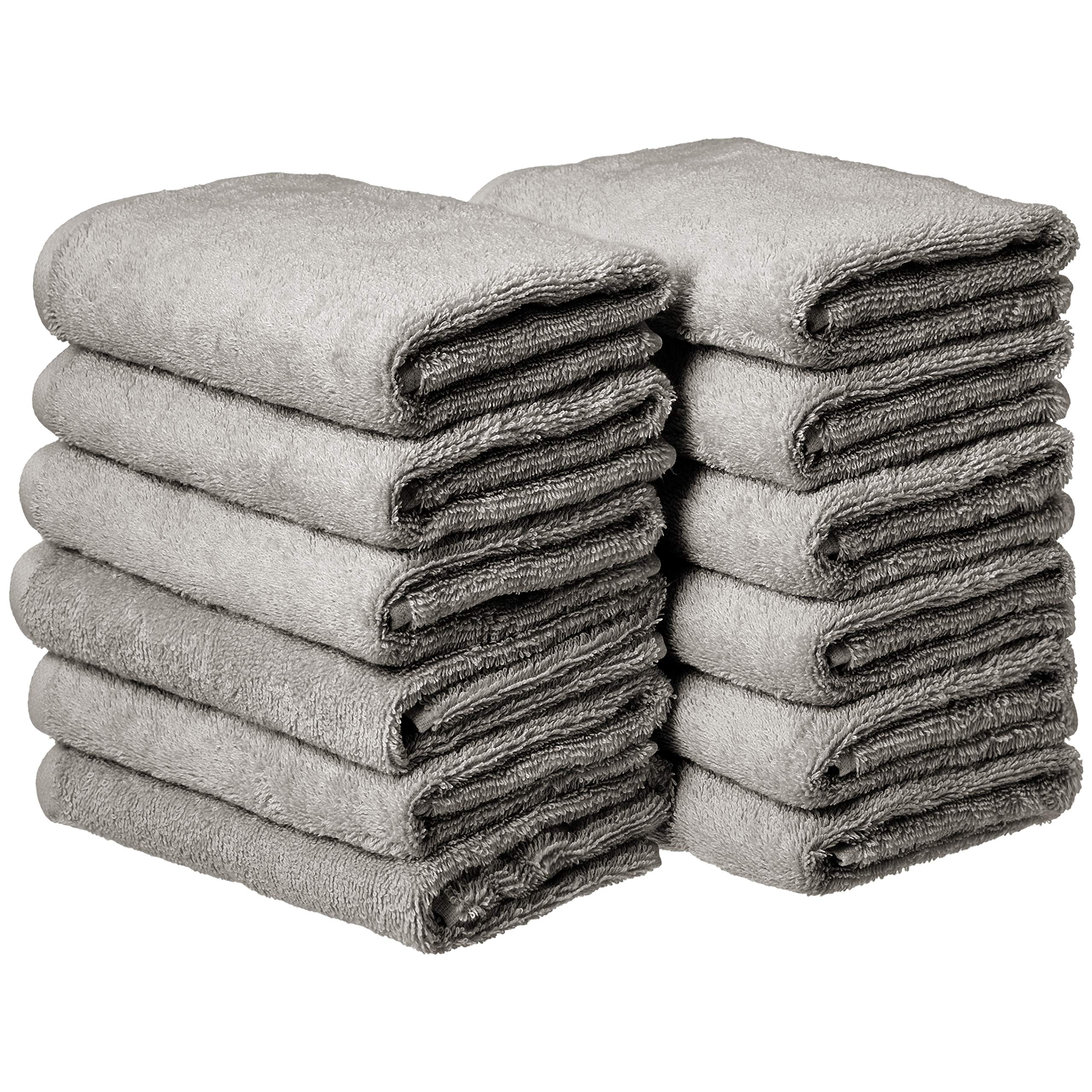 AmazonBasics Cotton Hand Towel - Pack of 12, Grey