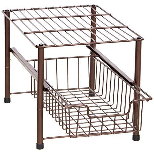 AmazonBasics Stackable Sliding Basket Drawer Storage Organizer - Bronze - Image 4