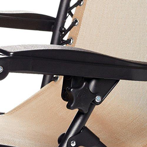 AmazonBasics Zero Gravity Reclining Lounge Portable Chair, Beige - Image 3
