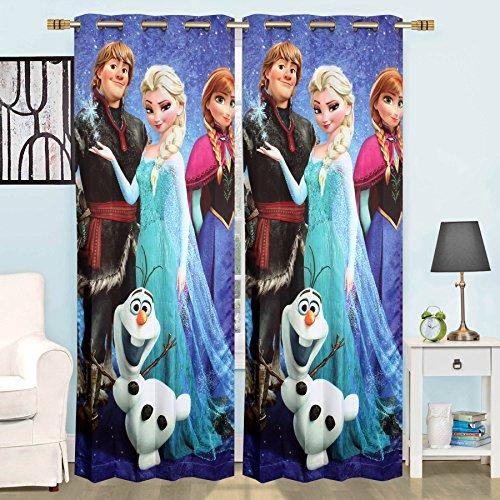 Ami Creation Digital Cartoon Print Door Curtain for Kids Room Living Room Pack of 1 (Frozen, 7ft)