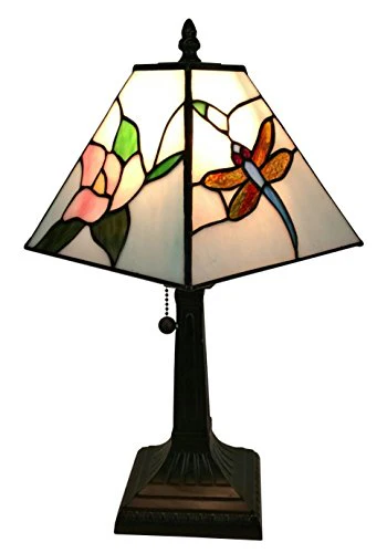 Amora Lighting Tiffany Style Mission Dragonfly Table Lamp (8 inches Wide)