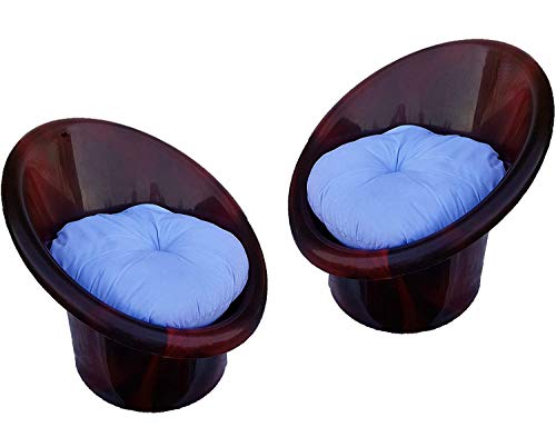 ANJWAR Tub Chairs/ARM Chairs/Chairs for Home, Living Room/Indoor and Outdoor Chairs with Complimentary Cushions Set of 02 (Standard, Rosewood)