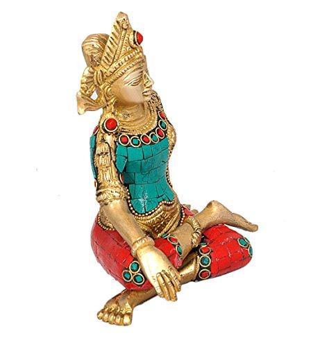 Aone India Sitting God Indra Dev Brass Statue Height-5.75" X Width 5.75" | Home Decor - Image 4