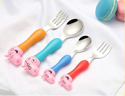 ARADHYA Heavy Quality Games Theme Stainless Steel Baby Feed Spoon and Fork Set - Image 4