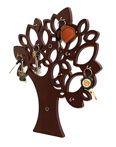 Art Window Tree Key Wall Holder || Wooden Key Holder || Decorative Key Hanger (Brown) - Image 3