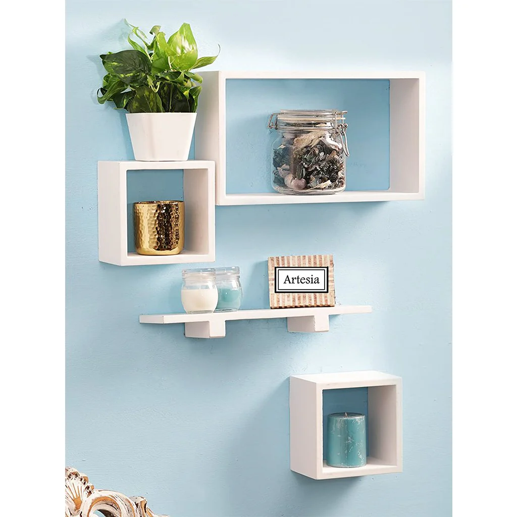 Artesia Wall Shelf with 4 Shelves (White)
