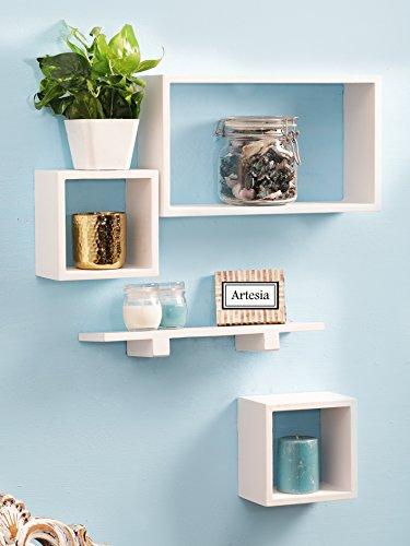 Artesia Wall Shelf with 4 Shelves (White) - Image 2