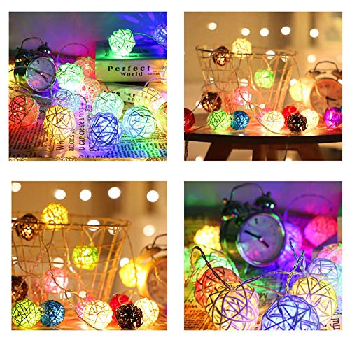 Ascension ® 3.5meters 16 LEDs Globe Rattan Balls String Lights for Home Decoration Festival Decor Lights Indoor Outdoor Decorative Fairy Lights Curtain (Multi) AC Powered - Image 4