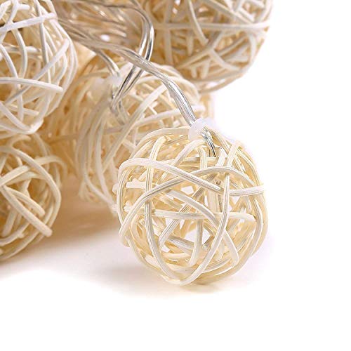 Ascension ® 4 Meters 16 LEDs Globe Rattan Balls String Lights for Home Decoration Festival Decor Lights Indoor Outdoor Decorative Fairy Lights Curtain (Warm White) AC Powered - Image 5
