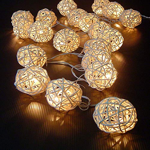 Ascension ® 4 Meters 16 LEDs Globe Rattan Balls String Lights for Home Decoration Festival Decor Lights Indoor Outdoor Decorative Fairy Lights Curtain (Warm White) AC Powered - Image 7