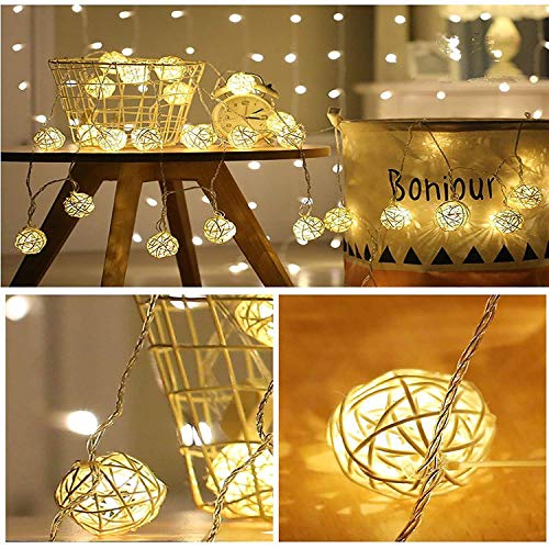 Ascension ® 4 Meters 16 LEDs Globe Rattan Balls String Lights for Home Decoration Festival Decor Lights Indoor Outdoor Decorative Fairy Lights Curtain (Warm White) AC Powered - Image 8